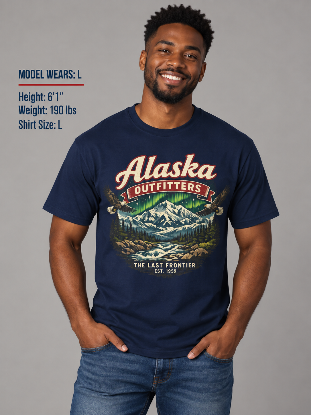 Alaska Outfitters Unisex Softstyle T Shirt State Pride Graphic Tee Collections FS03