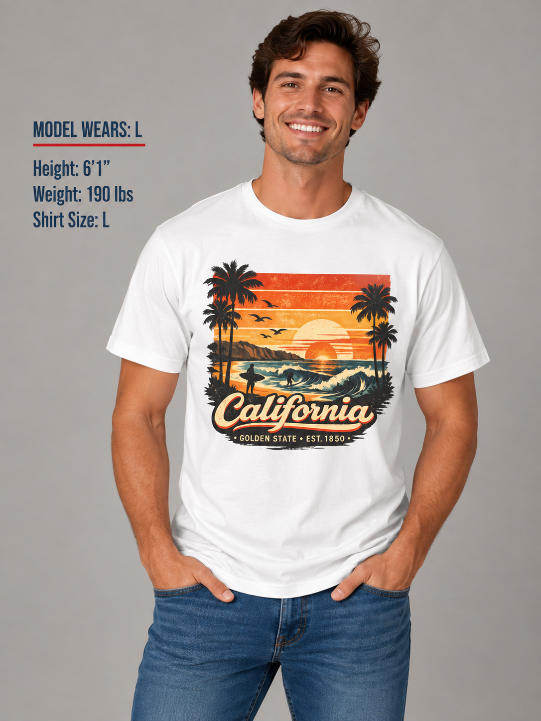 California Sunset Design Unisex Softstyle T Shirt State Pride Graphic Tee Collections FS03