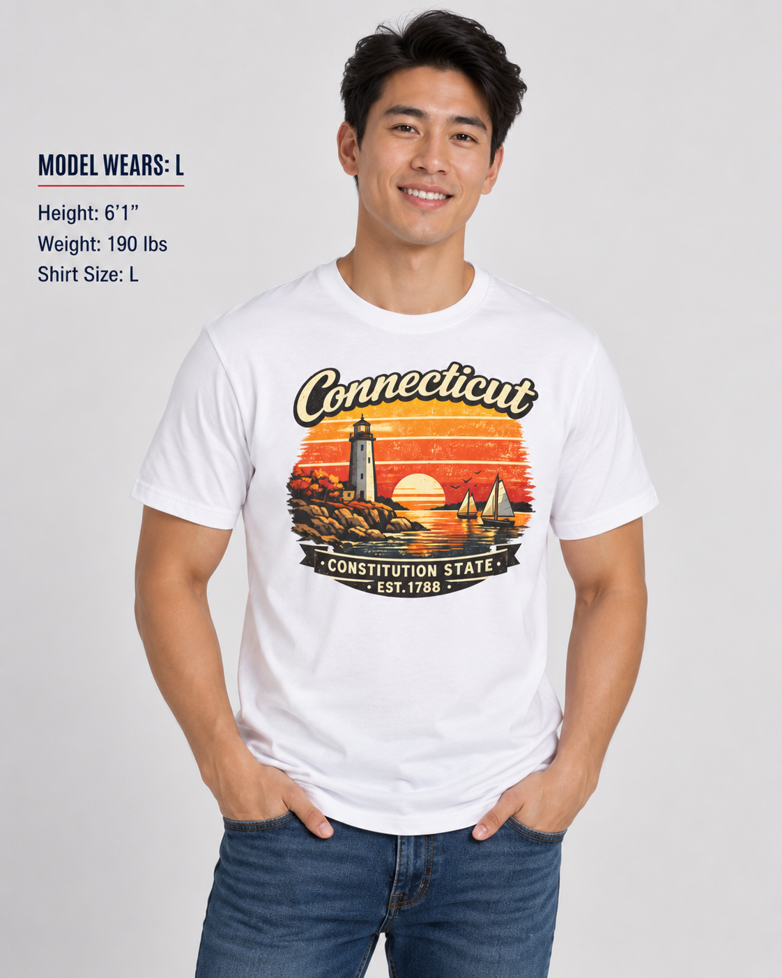 Connecticut Coastal Sunset Unisex Softstyle T Shirt State Pride Graphic Tee Collections FS03