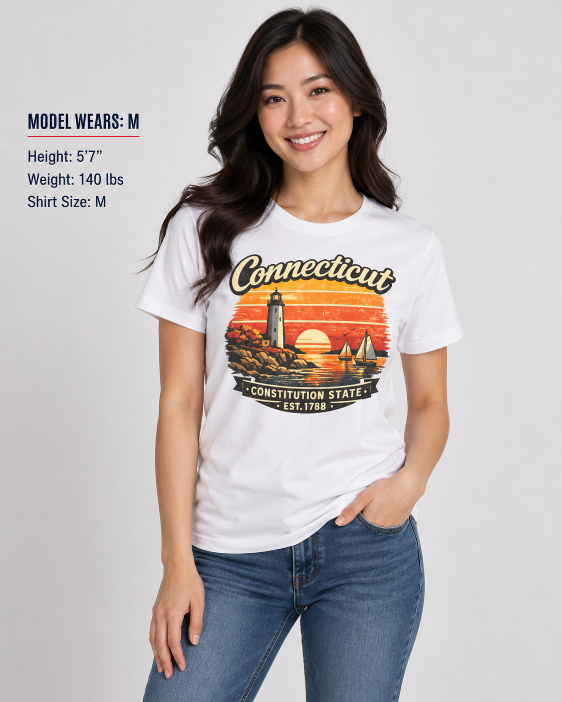 Connecticut Coastal Sunset Unisex Softstyle T Shirt State Pride Graphic Tee Collections FS03