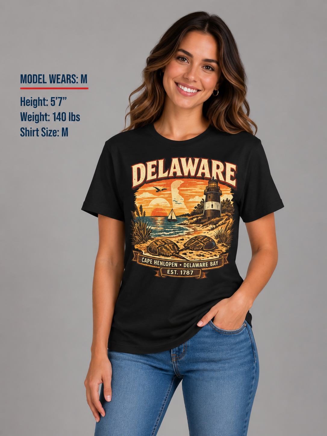 Vintage Delaware Heritage Unisex Softstyle T Shirt State Pride Graphic Tee Collections FS03