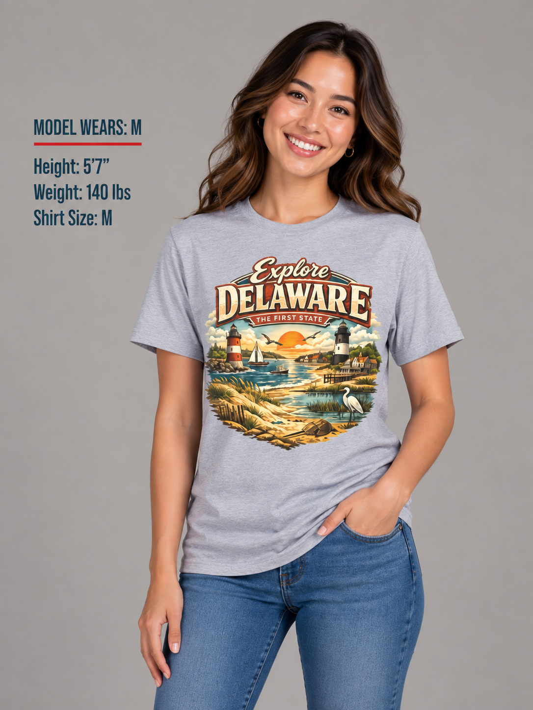 Explore Delaware Unisex Softstyle T Shirt State Pride Graphic Tee Collections FS03