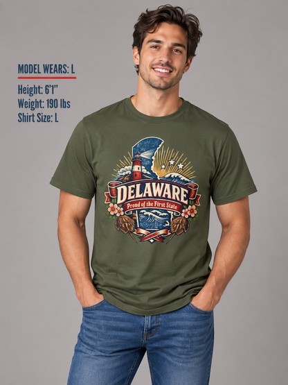 Delaware State Pride Unisex Softstyle T Shirt State Pride Graphic Tee Collections FS03