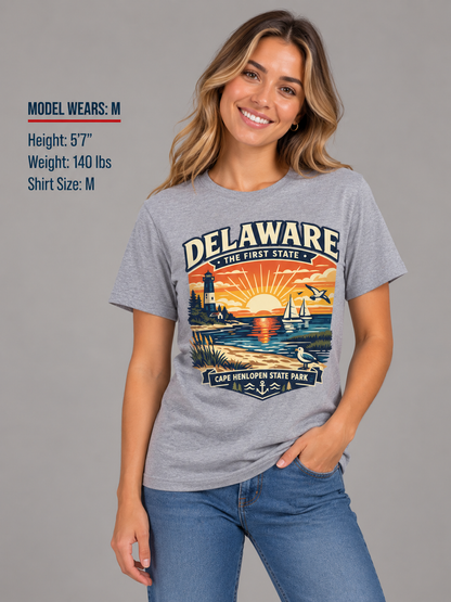 Delaware First State Adventure Unisex Softstyle T Shirt State Pride Graphic Tee Collections FS03