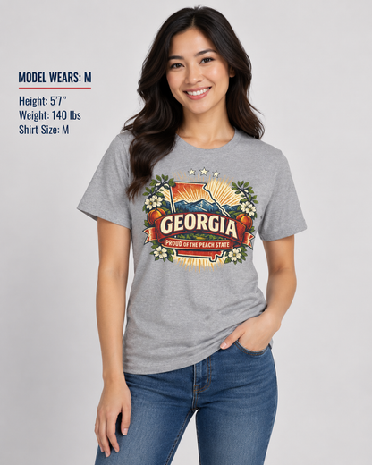Georgia State Pride Unisex Softstyle T Shirt State Pride Graphic Tee Collections FS03
