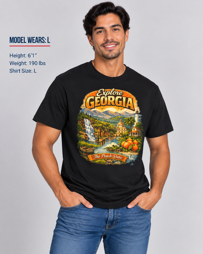 Explore Georgia Unisex Softstyle T Shirt State Pride Graphic Tee Collections FS03