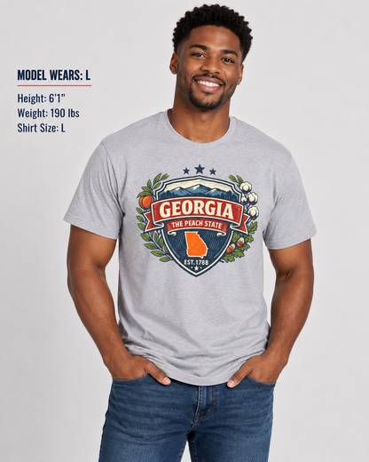 Georgia Heritage Badge Unisex Softstyle T Shirt State Pride Graphic Tee Collections FS03