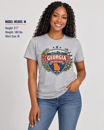 Georgia Heritage Badge Unisex Softstyle T Shirt State Pride Graphic Tee Collections FS03