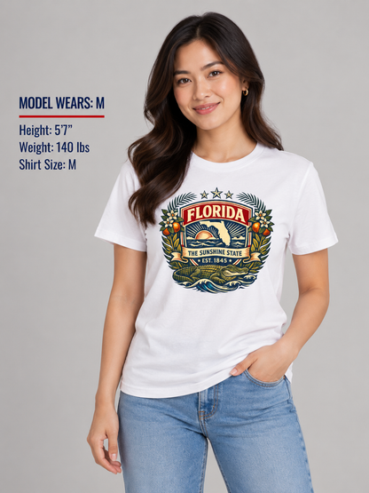 Florida Heritage Badge Unisex Softstyle T Shirt State Pride Graphic Tee Collections FS03