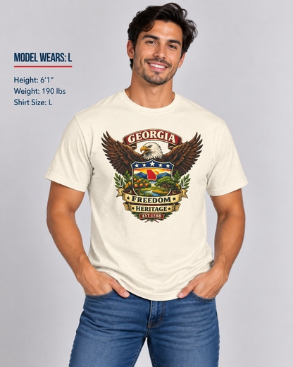 Georgia Americana Eagle Unisex Softstyle T Shirt State Pride Graphic Tee Collections FS03