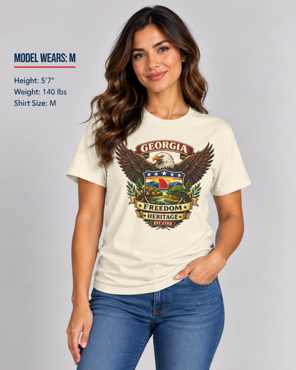 Georgia Americana Eagle Unisex Softstyle T Shirt State Pride Graphic Tee Collections FS03