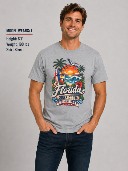 Florida Surf Club Unisex Softstyle T Shirt State Pride Graphic Tee Collections FS03