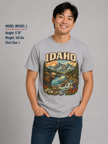 Idaho Wildlife Unisex Softstyle T Shirt State Pride Graphic Tee Collections FS03