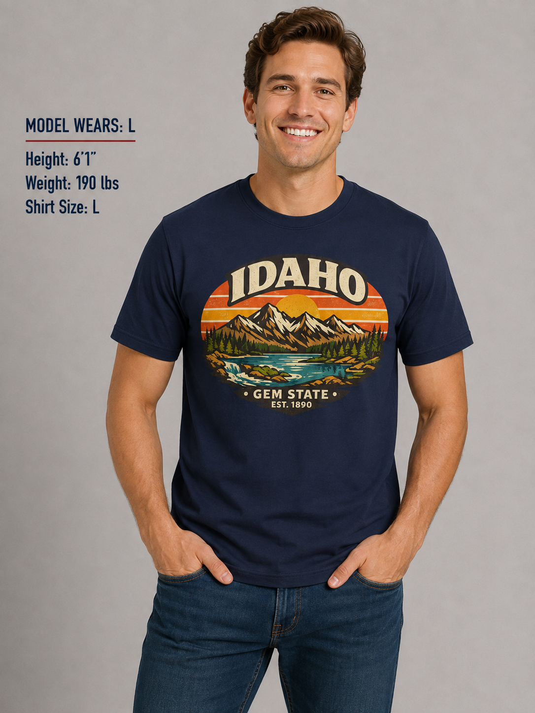 Idaho Mountain Sunset Unisex Softstyle T Shirt State Pride Graphic Tee Collections FS03