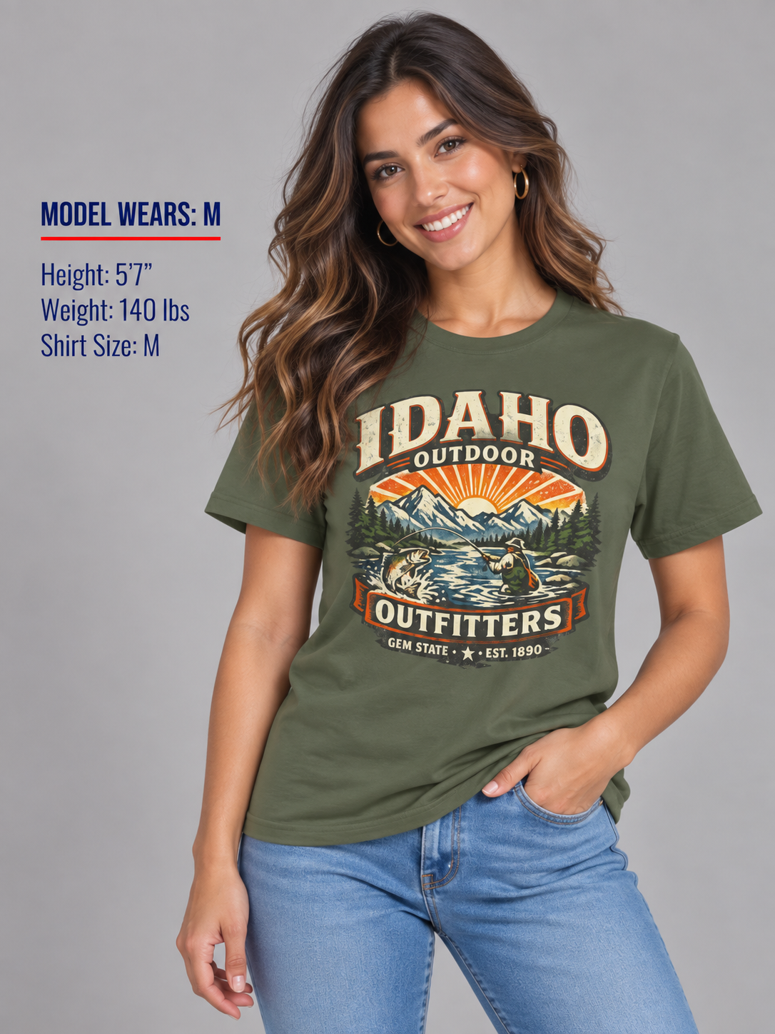 Idaho Outdoor Outfitters Unisex Softstyle T Shirt State Pride Graphic Tee Collections FS03