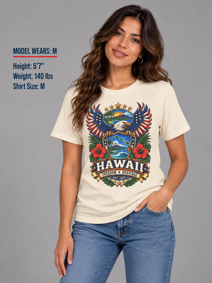 Hawaii Americana Eagle Unisex Softstyle T Shirt State Pride Graphic Tee Collections FS03