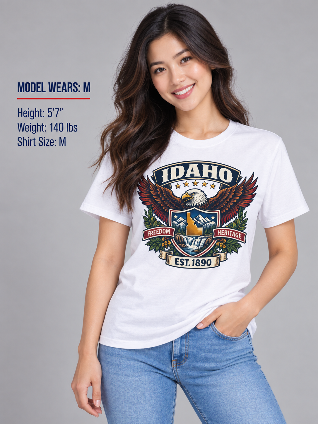 Idaho Americana Eagle Unisex Softstyle T Shirt State Pride Graphic Tee Collections FS03