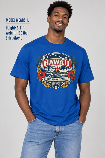 Hawaii Heritage Badge Unisex Softstyle T Shirt State Pride Graphic Tee Collections FS03