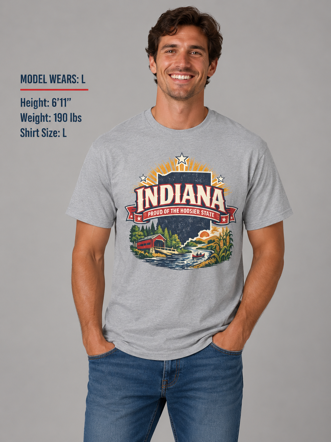 Indiana State Pride Unisex Softstyle T Shirt State Pride Graphic Tee Collections FS03