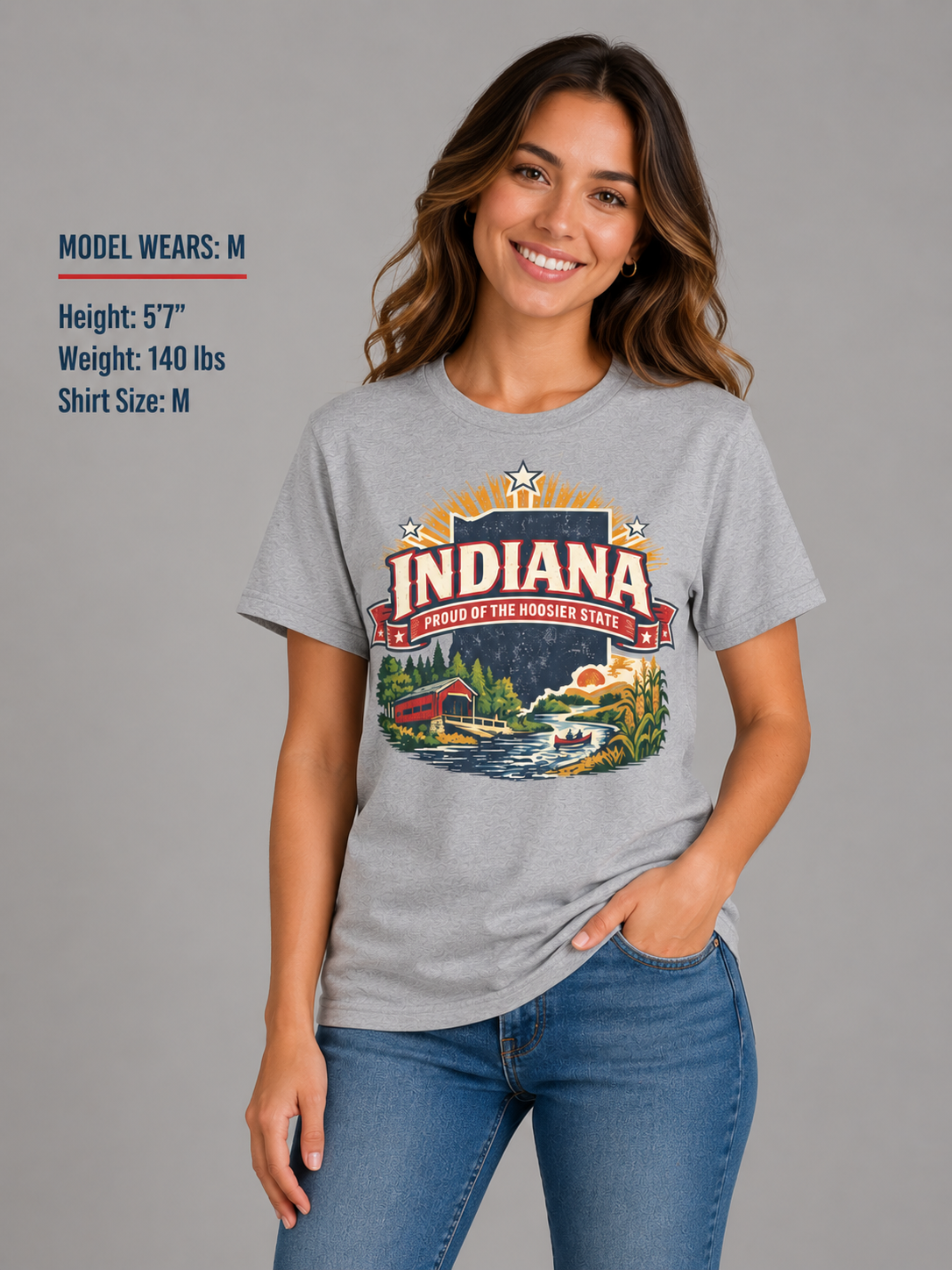 Indiana State Pride Unisex Softstyle T Shirt State Pride Graphic Tee Collections FS03