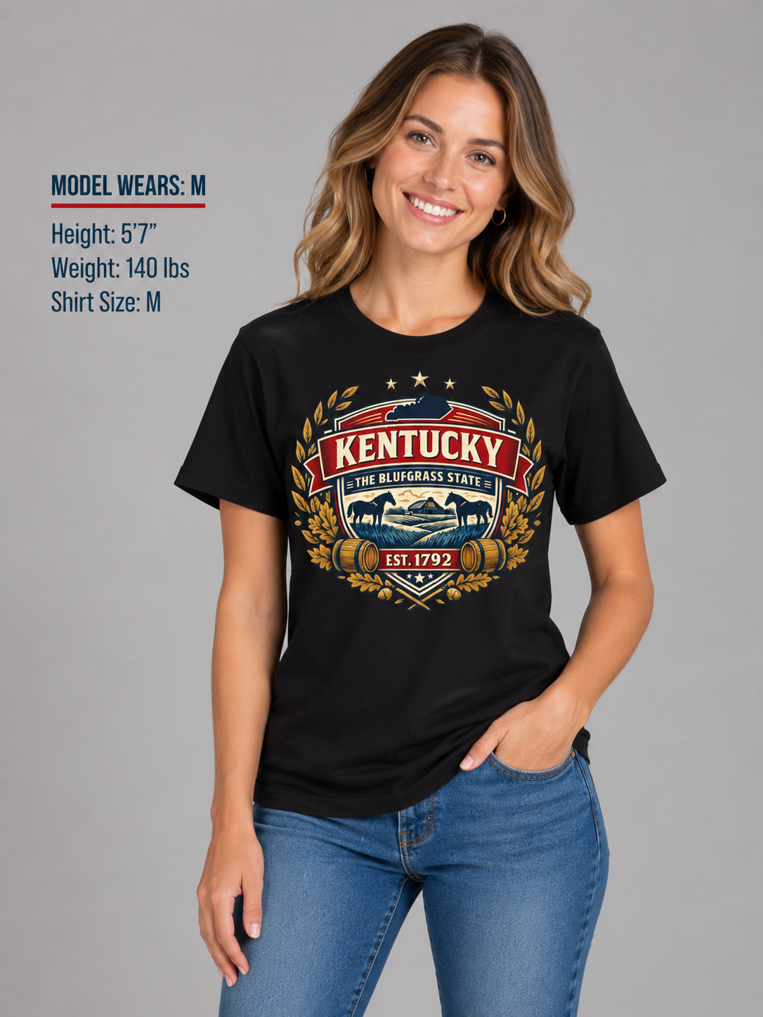 Kentucky Heritage Badge Unisex Softstyle T Shirt State Pride Graphic Tee Collections FS03