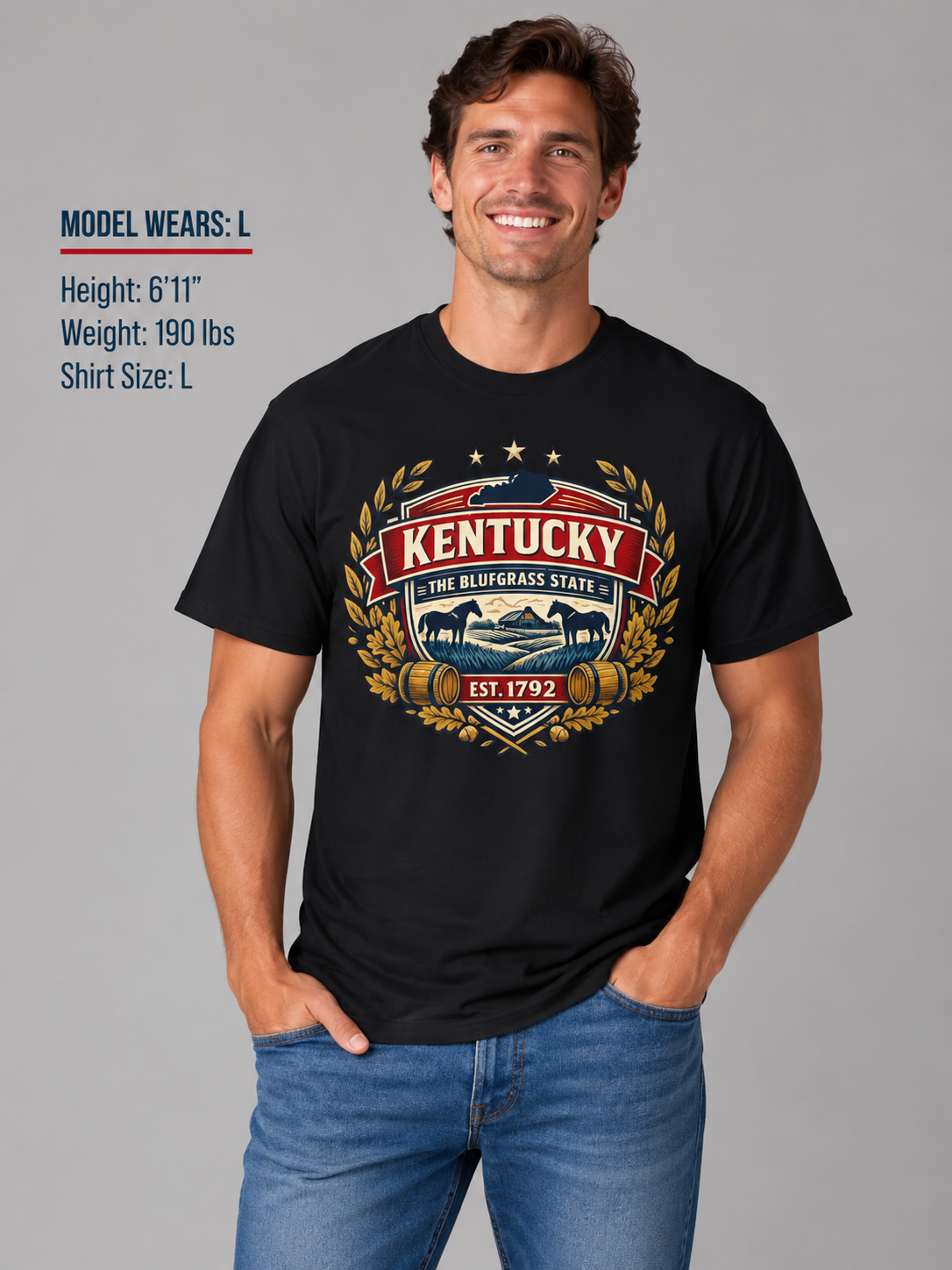 Kentucky Heritage Badge Unisex Softstyle T Shirt State Pride Graphic Tee Collections FS03