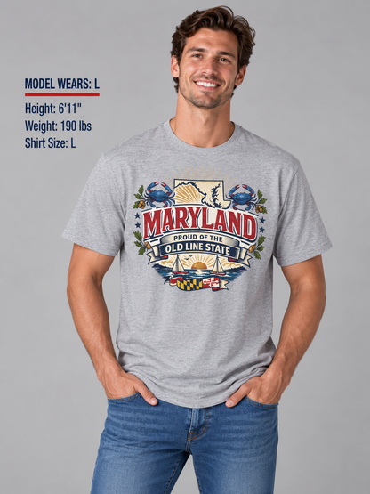 Maryland State Pride Unisex Softstyle T Shirt State Pride Graphic Tee Collections FS03