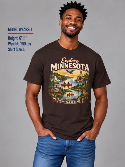 Explore Minnesota Unisex Softstyle T Shirt State Pride Graphic Tee Collections FS03