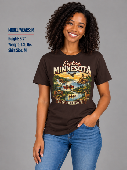 Explore Minnesota Unisex Softstyle T Shirt State Pride Graphic Tee Collections FS03