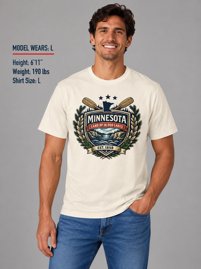Minnesota Heritage Badge Unisex Softstyle T Shirt State Pride Graphic Tee Collections FS03