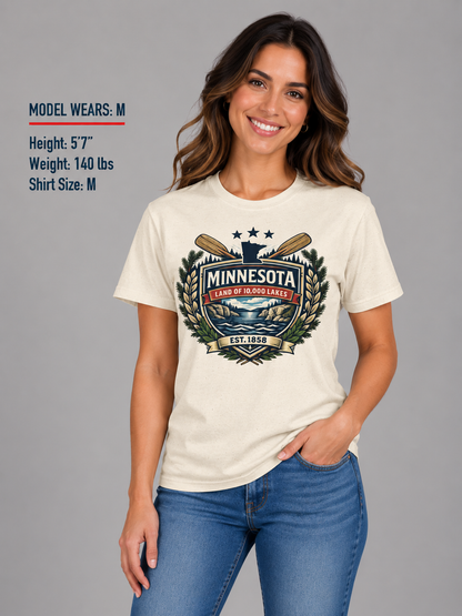 Minnesota Heritage Badge Unisex Softstyle T Shirt State Pride Graphic Tee Collections FS03