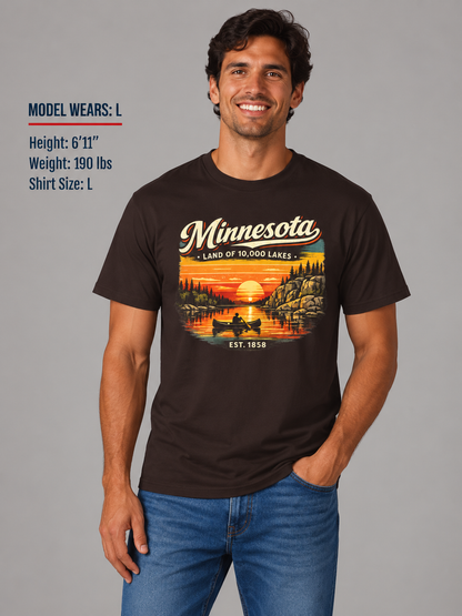 Minnesota Lakeside Sunset Unisex Softstyle T Shirt State Pride Graphic Tee Collections FS03