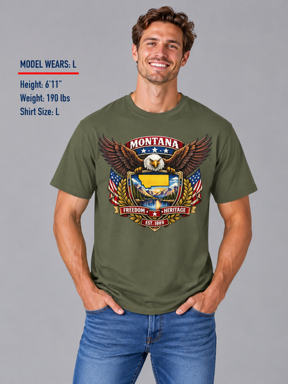 Montana Americana Eagle Unisex Softstyle T Shirt State Pride Graphic Tee Collections FS03