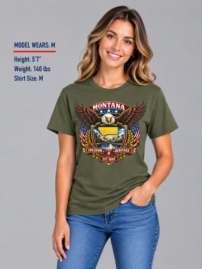 Montana Americana Eagle Unisex Softstyle T Shirt State Pride Graphic Tee Collections FS03