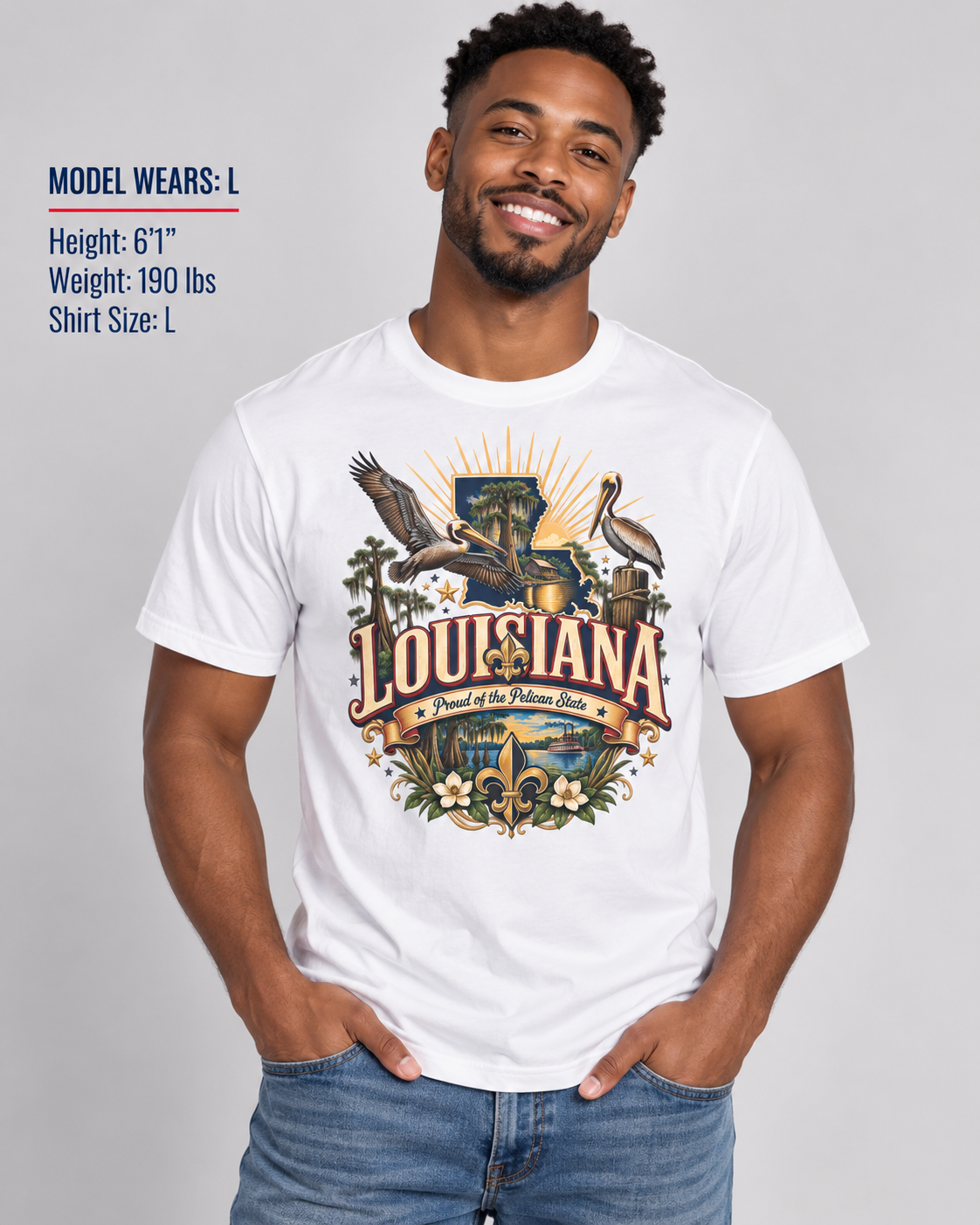 Louisiana State Pride Unisex Softstyle T Shirt State Pride Graphic Tee Collections FS03