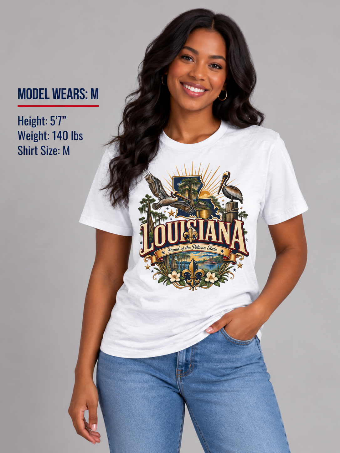 Louisiana State Pride Unisex Softstyle T Shirt State Pride Graphic Tee Collections FS03