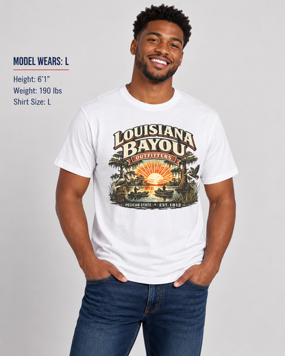 Louisiana Bayou Outfitters Unisex Softstyle T Shirt State Pride Graphic Tee Collections FS03