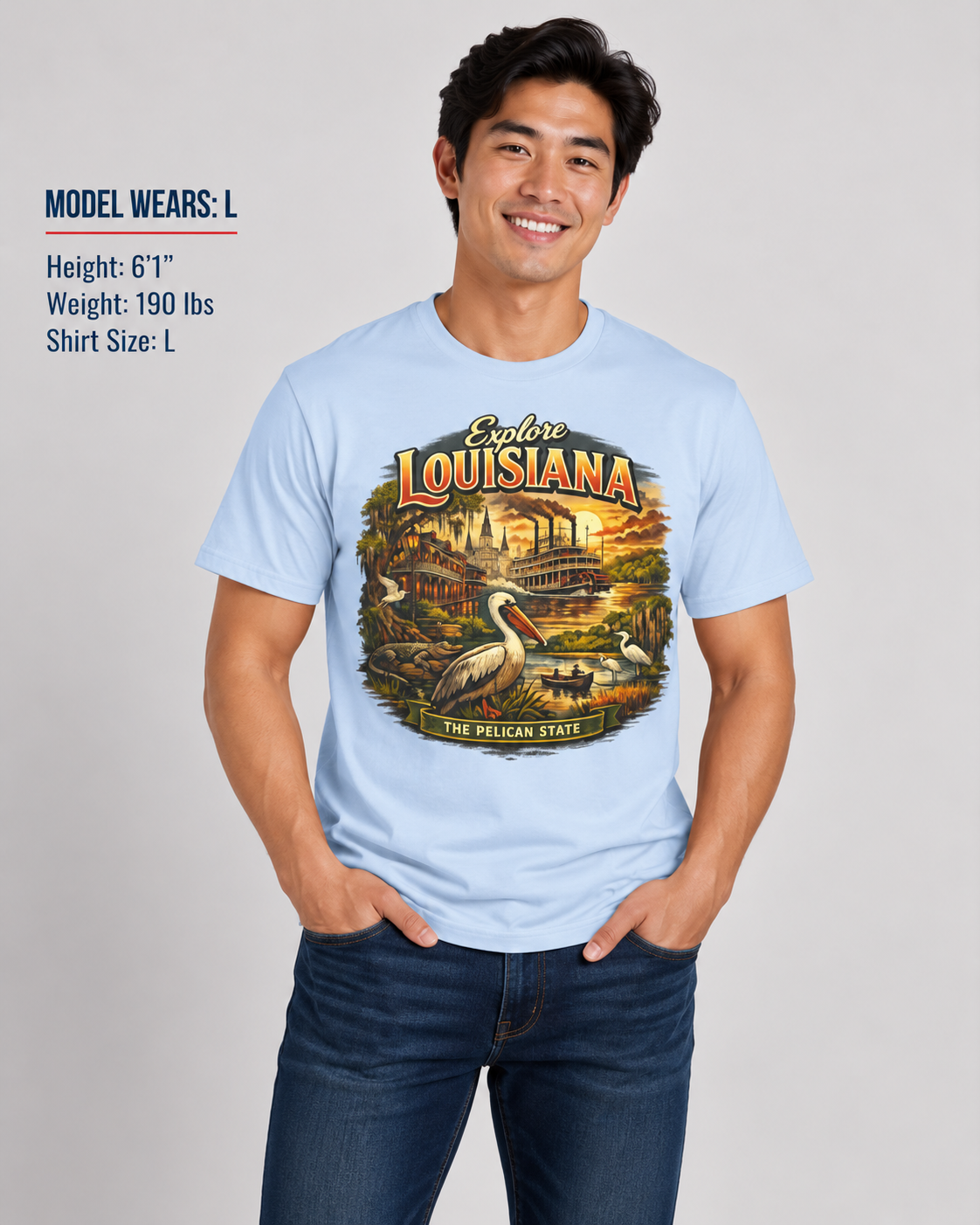 Explore Louisiana Unisex Softstyle T Shirt State Pride Graphic Tee Collections FS03
