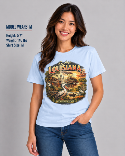 Explore Louisiana Unisex Softstyle T Shirt State Pride Graphic Tee Collections FS03