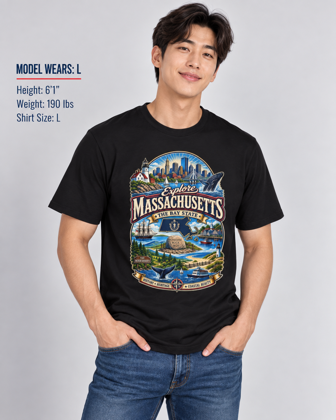 Explore Massachusetts Unisex Softstyle T Shirt State Pride Graphic Tee Collections FS03