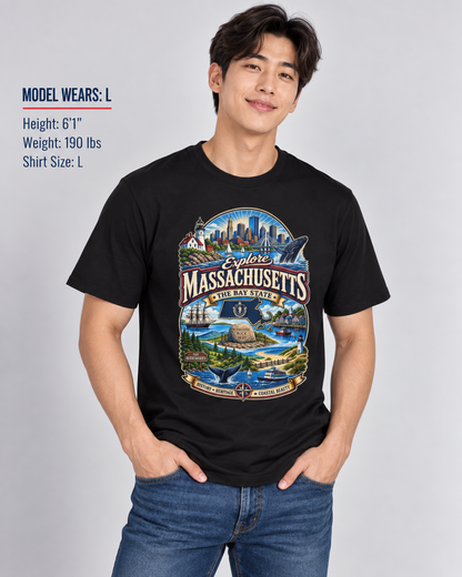 Explore Massachusetts Unisex Softstyle T Shirt State Pride Graphic Tee Collections FS03