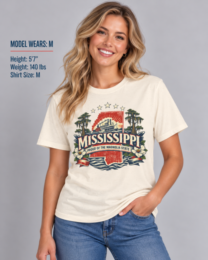 Mississippi State Pride Unisex Softstyle T Shirt State Pride Graphic Tee Collections FS03