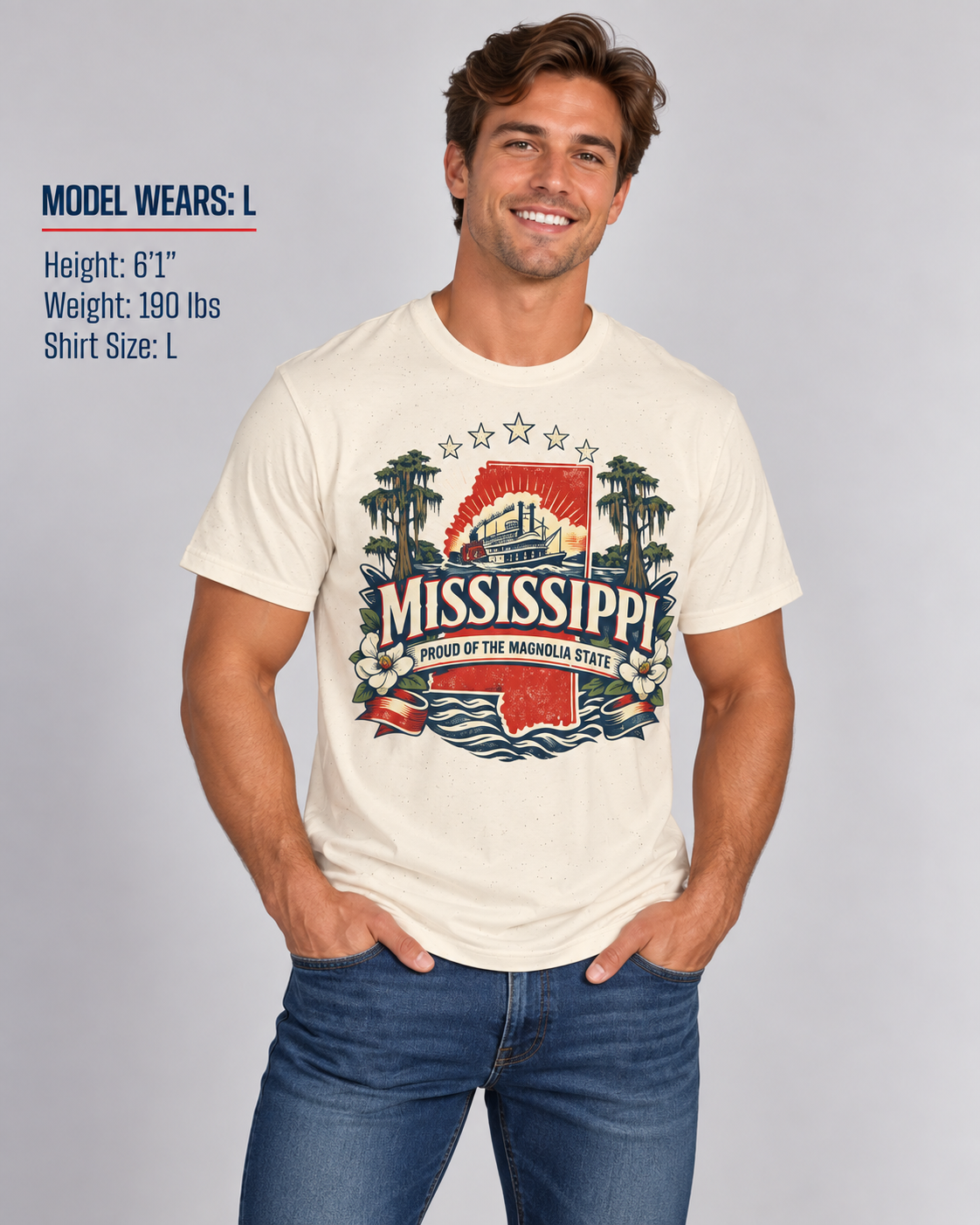 Mississippi State Pride Unisex Softstyle T Shirt State Pride Graphic Tee Collections FS03