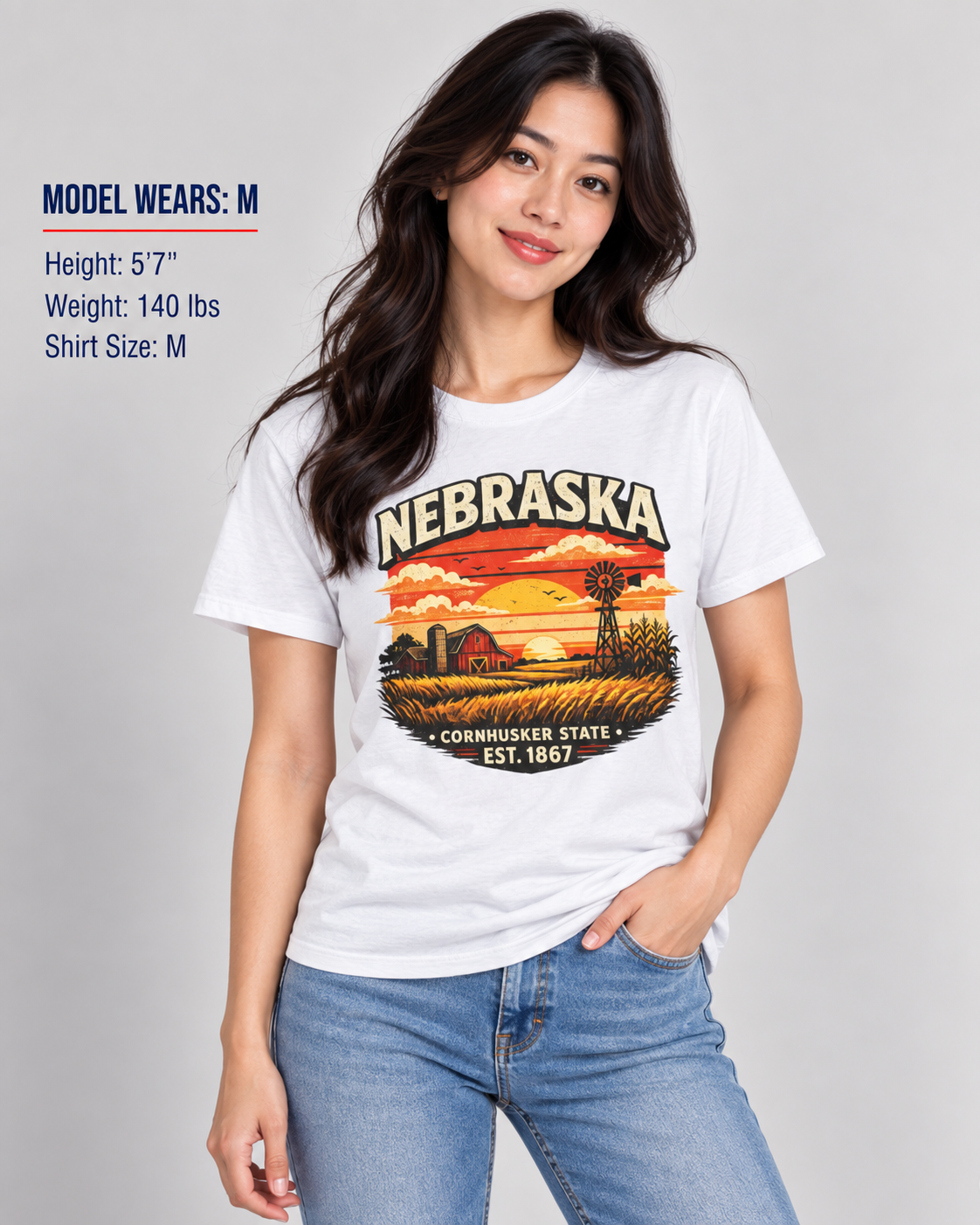 Nebraska Prairie Sunset Unisex Softstyle T Shirt State Pride Graphic Tee Collections FS03