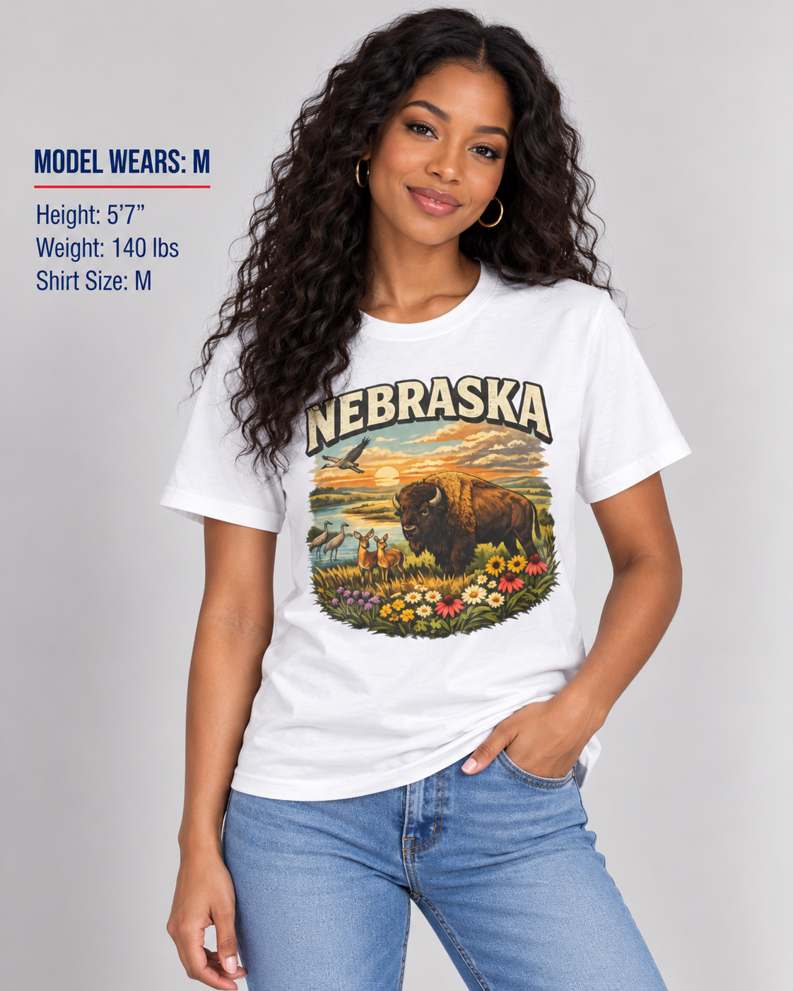Nebraska Wildlife Unisex Softstyle T Shirt State Pride Graphic Tee Collections FS03