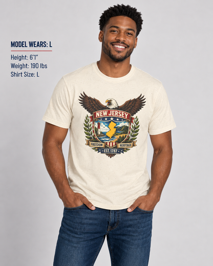New Jersey Americana Eagle Unisex Softstyle T Shirt State Pride Graphic Tee Collections FS03