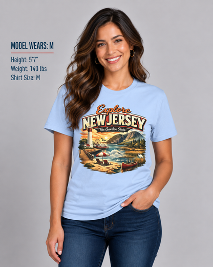 Explore New Jersey Unisex Softstyle T Shirt State Pride Graphic Tee Collections FS03