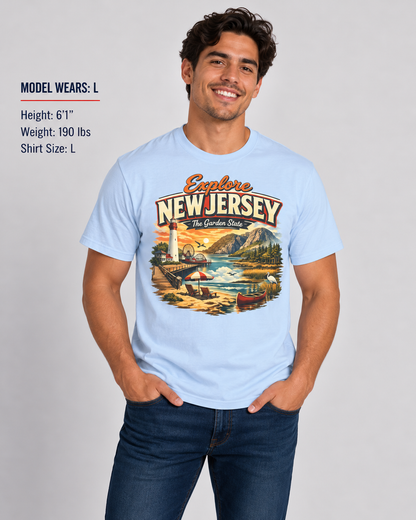 Explore New Jersey Unisex Softstyle T Shirt State Pride Graphic Tee Collections FS03
