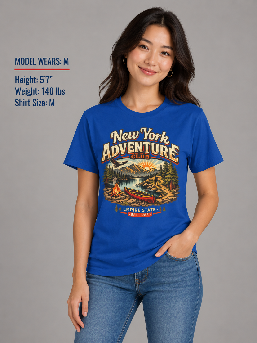 New York Outdoor Club Unisex Softstyle T Shirt State Pride Graphic Tee Collections FS03