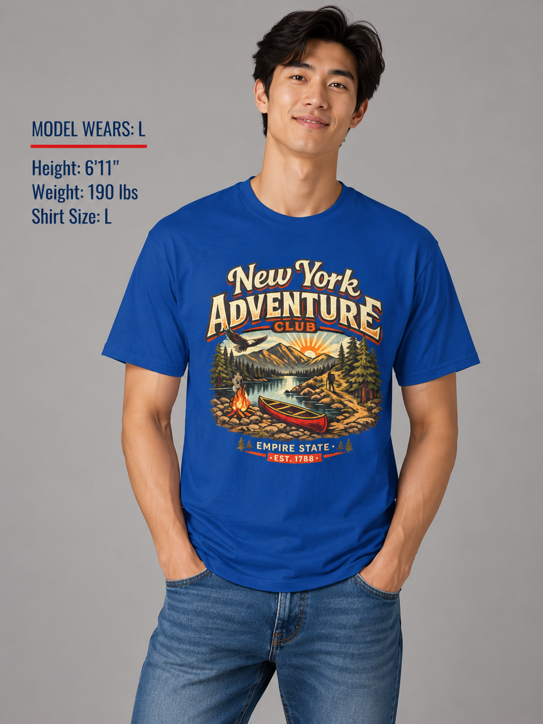 New York Outdoor Club Unisex Softstyle T Shirt State Pride Graphic Tee Collections FS03